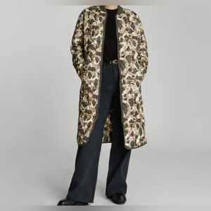Everlane THE RENEW LONG LINER camouflage Outwear Coat NWT Size XXS